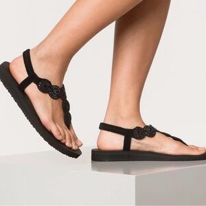 Skechers Cali Yoga Foam Meditation Stars and Sparkle Black Sandals Size 11 NWT